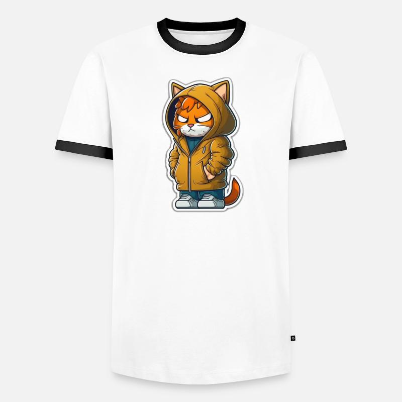 chat de bande dessinée T-shirt contrasté Homme