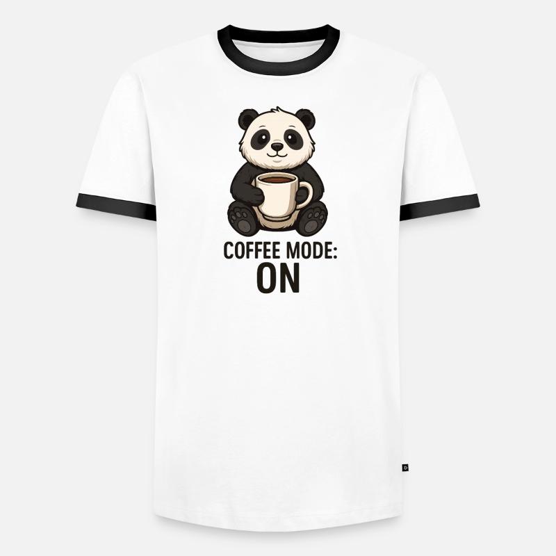 Mode Panda Café sur la conception d’animaux T-shirt contrasté Homme
