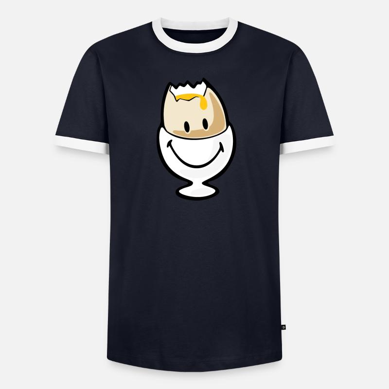 Smiley Egg - Kontrast-T-skjorte for menn - kelly grønn/hvit