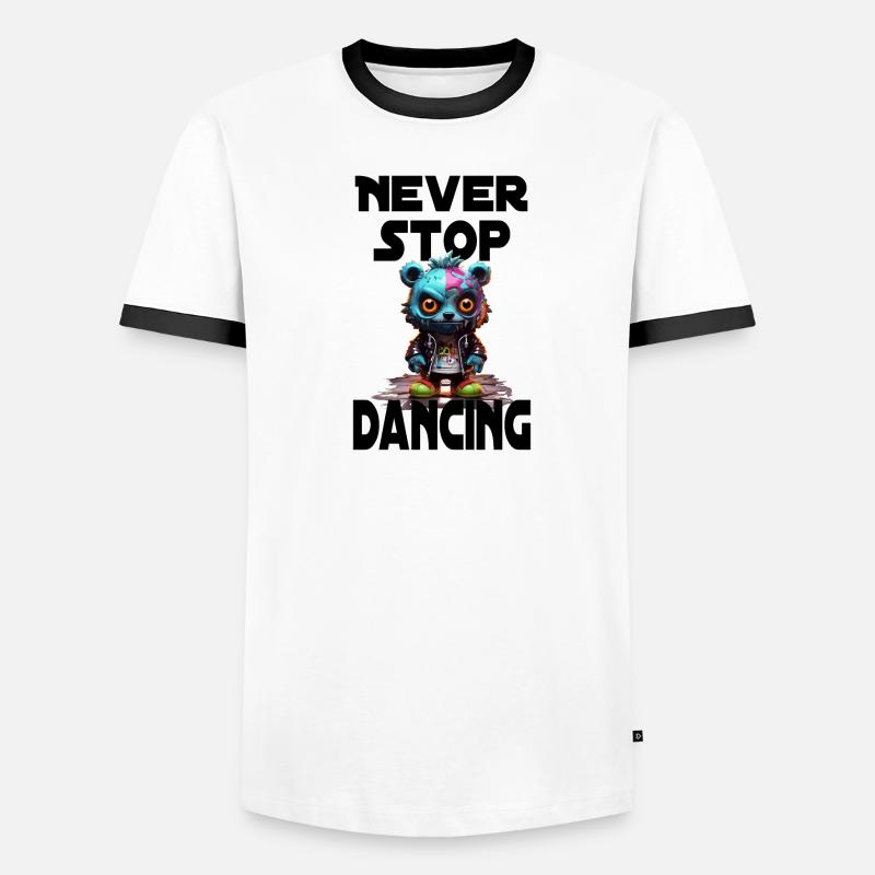 Never Stop Dancing Männer Kontrast-T-Shirt