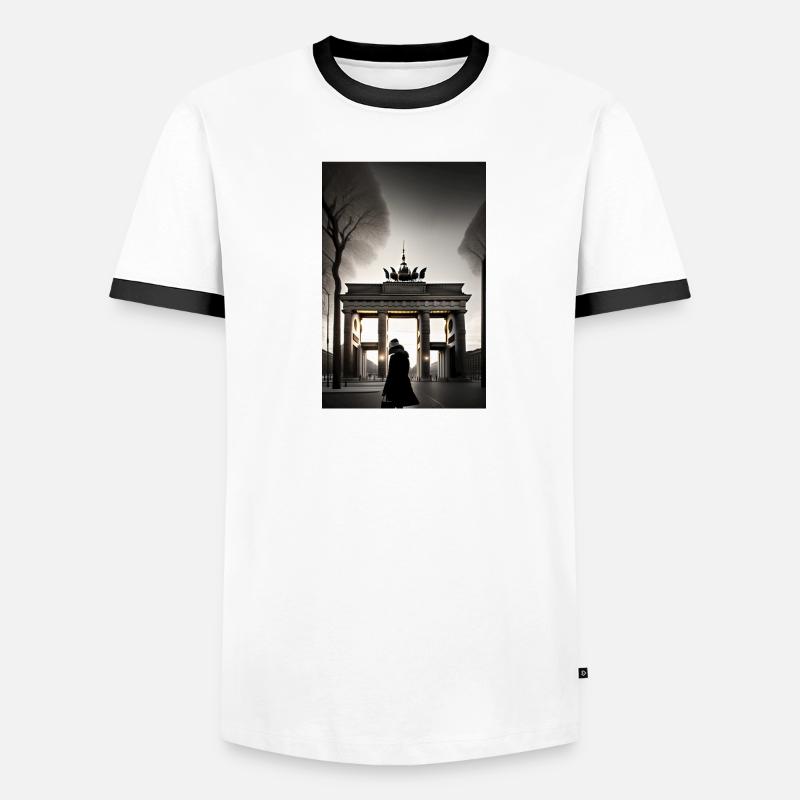 berlin black white siluette 2 Männer Kontrast-T-Shirt