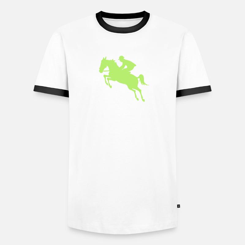 Reiter Springen Männer Kontrast-T-Shirt