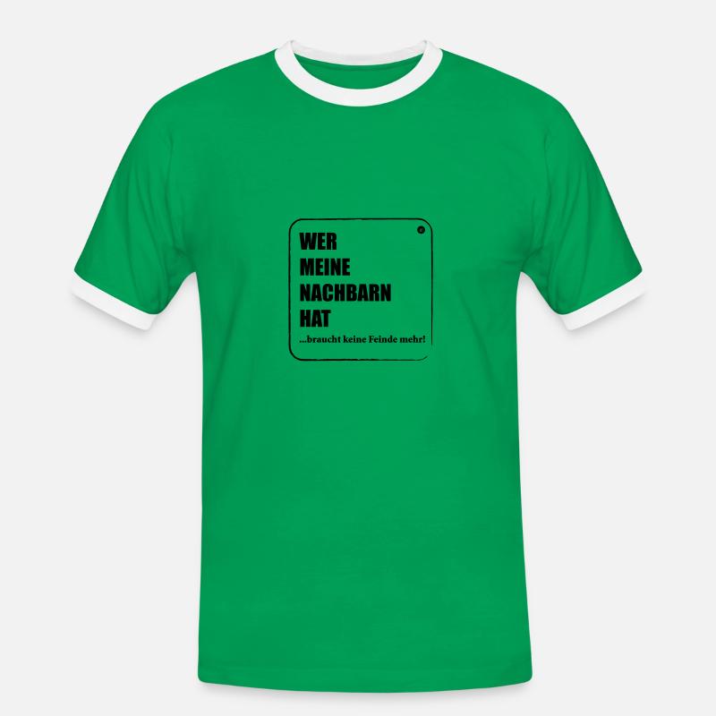 Neighbor enemies - Men's Ringer Shirt - kelly green/white
