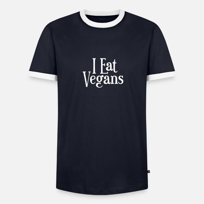 Ich esse Veganer - Männer Kontrast-T-Shirt - undefined