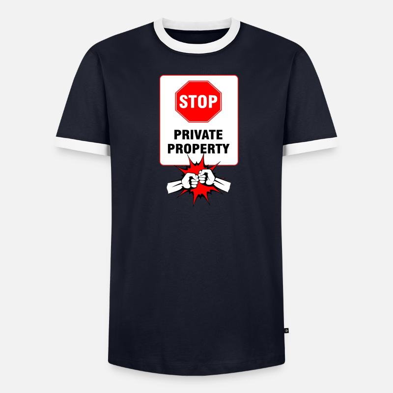 Signalisation de Propriété Privée T-shirt contrasté Homme