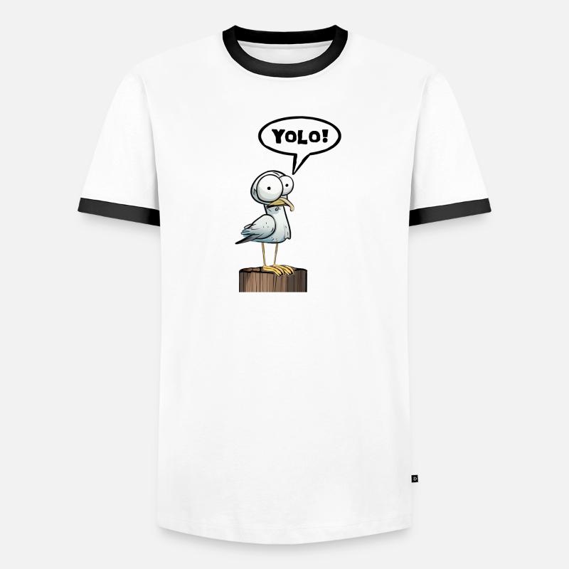 Seagull Speech Bubble Yolo Men's Ringer Shirt