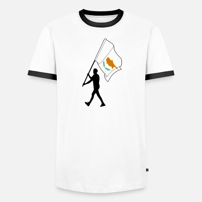 Drapeau de Chypre Homme Marche T-shirt contrasté Homme