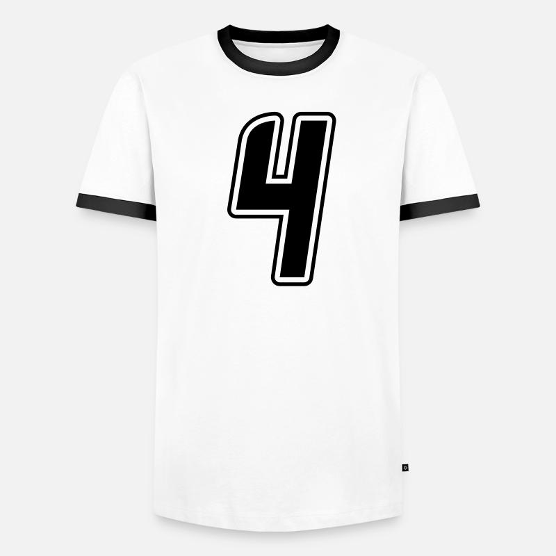 Startnummer 4 Männer Kontrast-T-Shirt