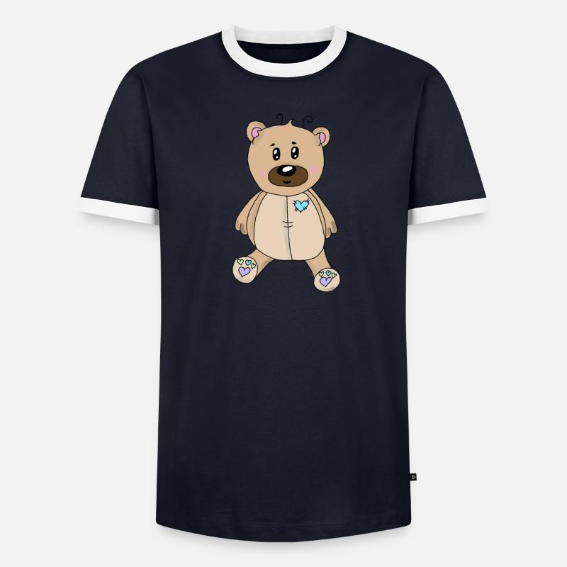 Teddy Männer Kontrast-T-Shirt