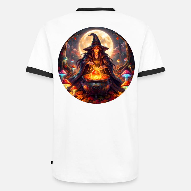Moonlit Witch Cauldron Magic Men's Ringer Shirt