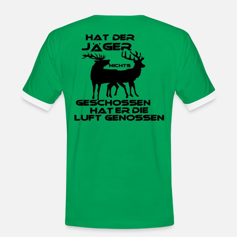 Hat der Jäger.. - Männer Kontrast-T-Shirt - Kelly Green/Weiß