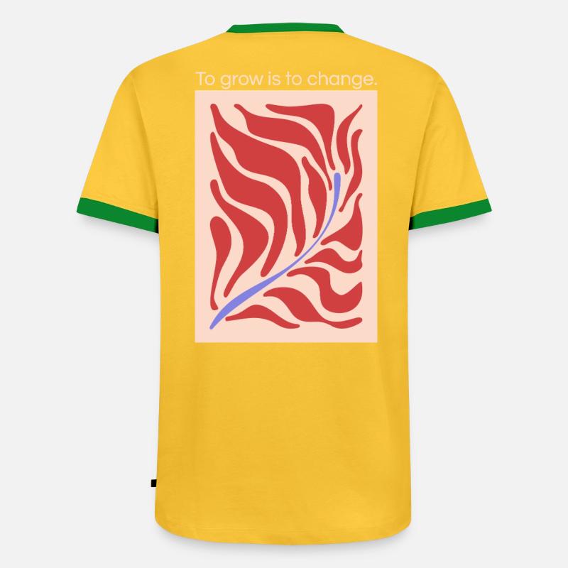 Growth through change – leaf shape pattern - Men's Ringer Shirt - undefined