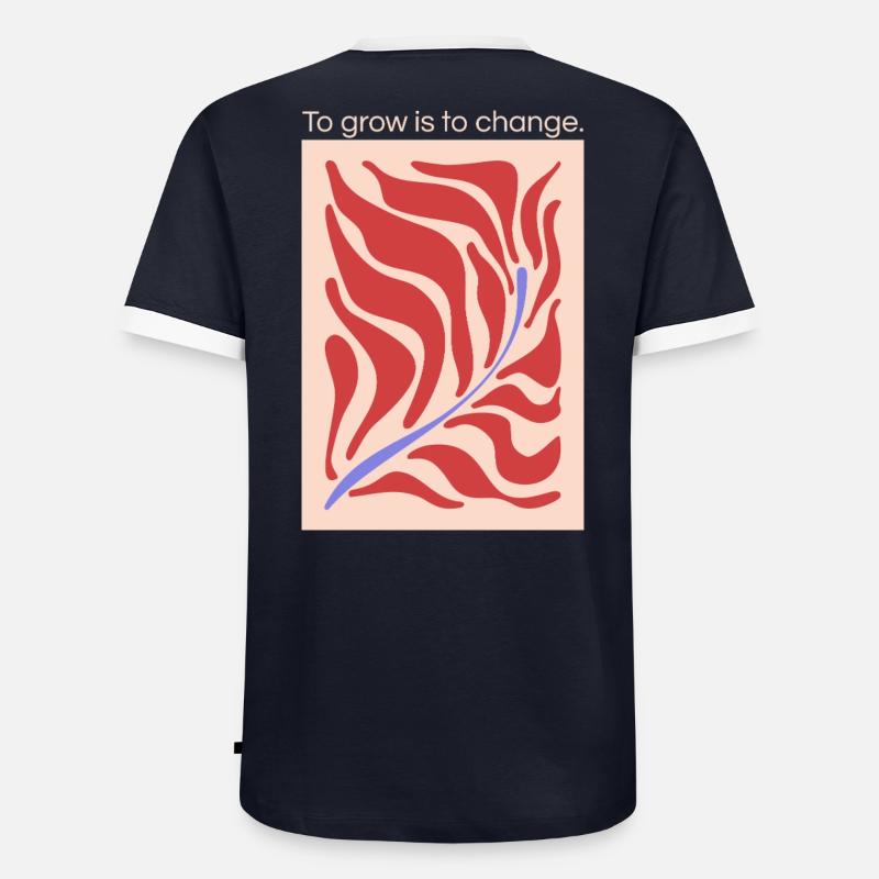 Wachstum durch Wandel – Blattform Muster Männer Kontrast-T-Shirt