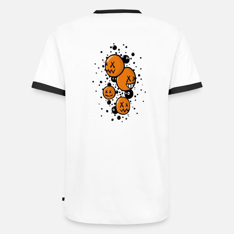 Les crazy faces oranges T-shirt contrasté Homme