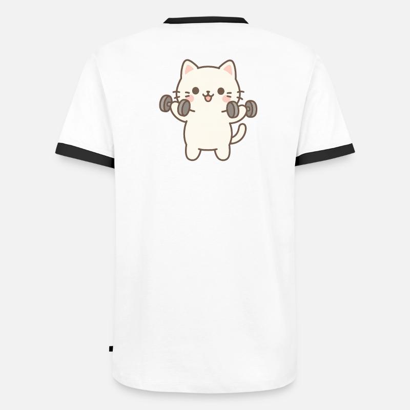 Kitten doing strength training Men's Ringer Shirt