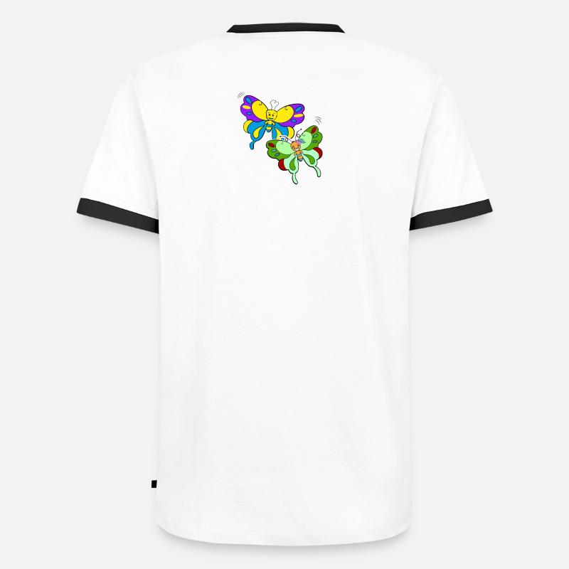 Deux papillons avec nuage de pixels T-shirt contrasté Homme