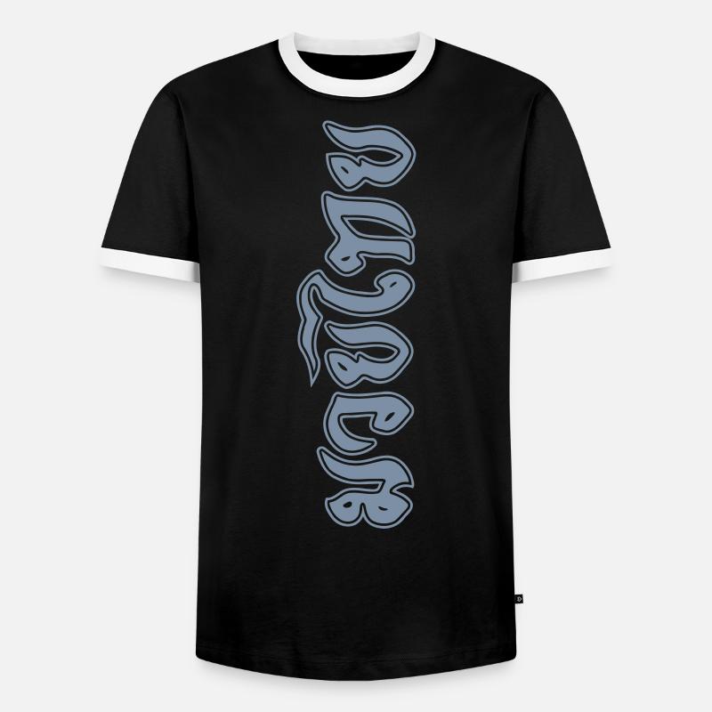 Muay Thai Script - Männer Kontrast-T-Shirt - Schwarz/Weiß