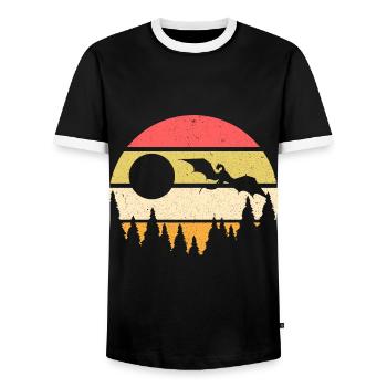 Dragons middle ages role play gift idea - Men's Ringer Shirt - black/white - Front - AI Model Female 172 light (172cm) & AI Model Male 178 light (178cm)