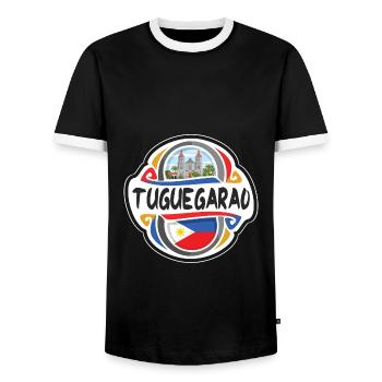 Tuguegarao Philippinen Flagge Reise Souvenir Abzeichen - Männer Kontrast-T-Shirt - Schwarz/Weiß - Vorne - AI Model Female 172 light (172cm) & AI Model Male 178 light (178cm)
