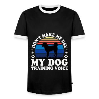 Appenzeller Sennenhund Hundesilhouette Retro Sonnenuntergang - Männer Kontrast-T-Shirt - Schwarz/Weiß - Vorne - AI Model Female 172 light (172cm) & AI Model Male 178 light (178cm)