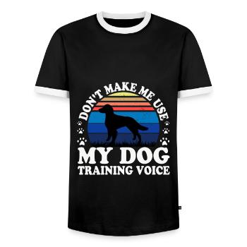 Britanny Dog Lover Silhouette Vintage Sunset - T-shirt contrasté Homme - noir/blanc - Devant - AI Model Female 172 light (172cm) & AI Model Male 178 light (178cm)