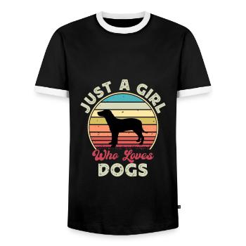 Grand Anglo Francais Blanc Et Noir Dog Lover - Men's Ringer Shirt - black/white - Front - AI Model Female 172 light (172cm) & AI Model Male 178 light (178cm)