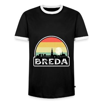 Breda Niederlande Flagge Skyline Reisesouvenir - Männer Kontrast-T-Shirt - Schwarz/Weiß - Vorne - AI Model Female 172 light (172cm) & AI Model Male 178 light (178cm)