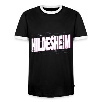 Hildesheim Deutschland Stadt Schrift Heimat Liebe - Männer Kontrast-T-Shirt - Schwarz/Weiß - Vorne - AI Model Female 172 light (172cm) & AI Model Male 178 light (178cm)