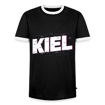 Kiel Allemagne City Font Accueil Amour - T-shirt contrasté Homme - noir/blanc - Devant - AI Model Female 172 light (172cm) & AI Model Male 178 light (178cm)