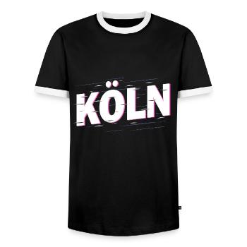 Cologne Allemagne City Font Accueil Amour - T-shirt contrasté Homme - noir/blanc - Devant - AI Model Female 172 light (172cm) & AI Model Male 178 light (178cm)