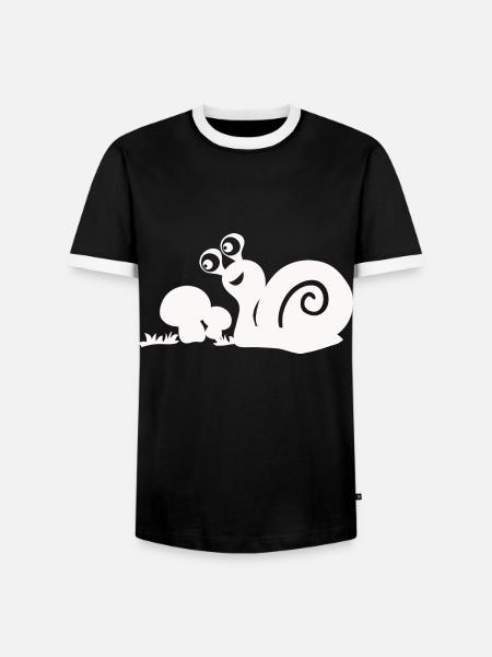 lustige Schnecke - Männer Kontrast-T-Shirt - Schwarz/Weiß