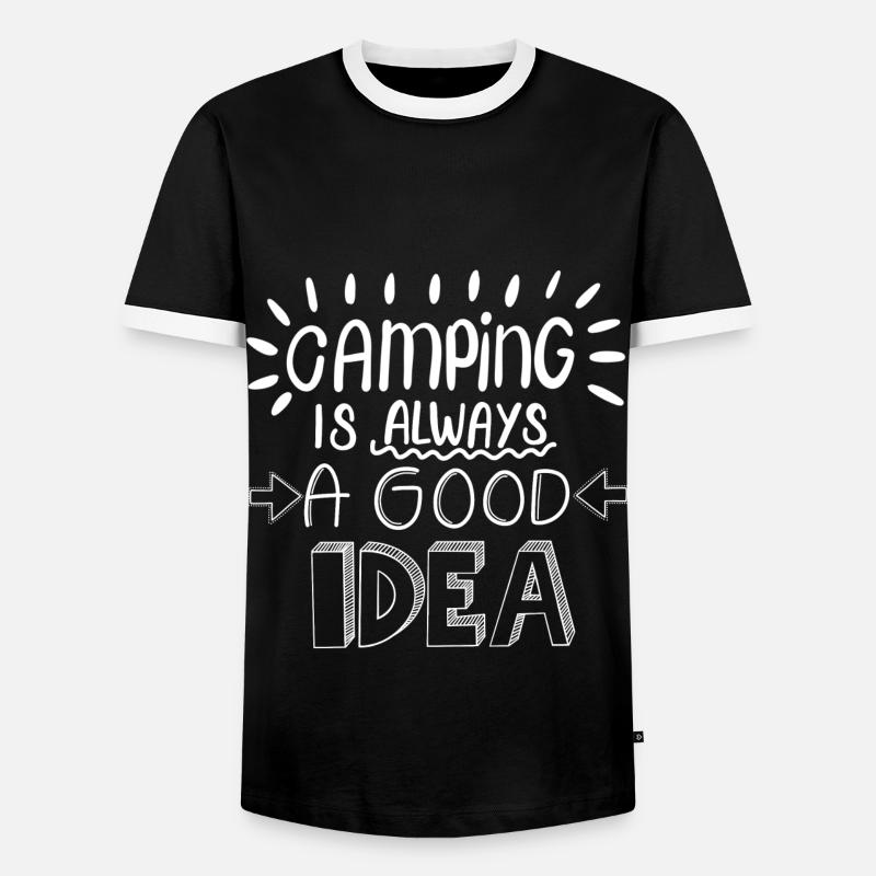 Camping Idea - Men's Ringer Shirt - black/white