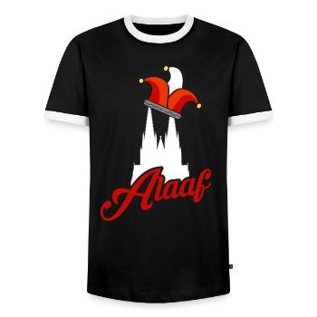 Alaaf Köln Kölsch Karneval Kölner Dom - Männer Kontrast-T-Shirt - Schwarz/Weiß - Vorne - AI Model Female 172 light (172cm) & AI Model Male 178 light (178cm)