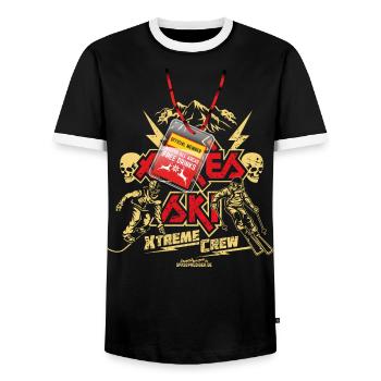 Apres Ski Party Xtreme Crew - Männer Kontrast-T-Shirt - Schwarz/Weiß - Vorne - AI Model Female 172 light (172cm) & AI Model Male 178 light (178cm)