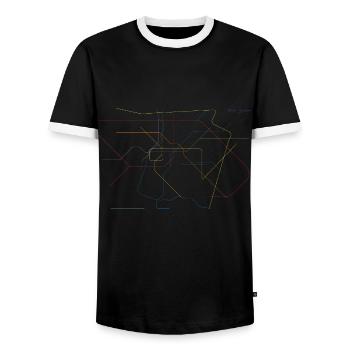 U-MOVE Italien - Männer Kontrast-T-Shirt - Schwarz/Weiß - Vorne - AI Model Female 172 light (172cm) & AI Model Male 178 light (178cm)