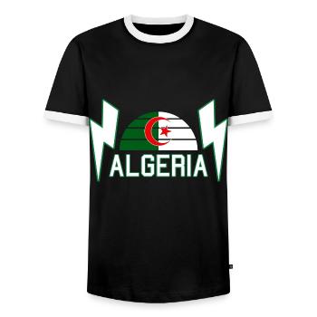 Dz Algérie Dzaïr Power - T-shirt contrasté Homme - noir/blanc - Devant - AI Model Female 172 light (172cm) & AI Model Male 178 light (178cm)