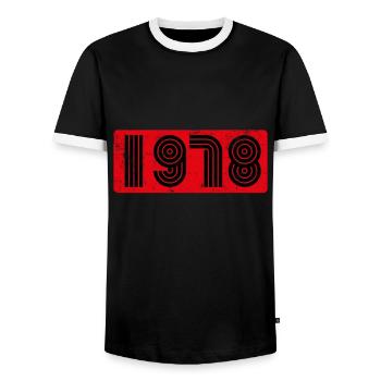 Vintage 1978 - Männer Kontrast-T-Shirt - Schwarz/Weiß - Vorne - AI Model Female 172 light (172cm) & AI Model Male 178 light (178cm)