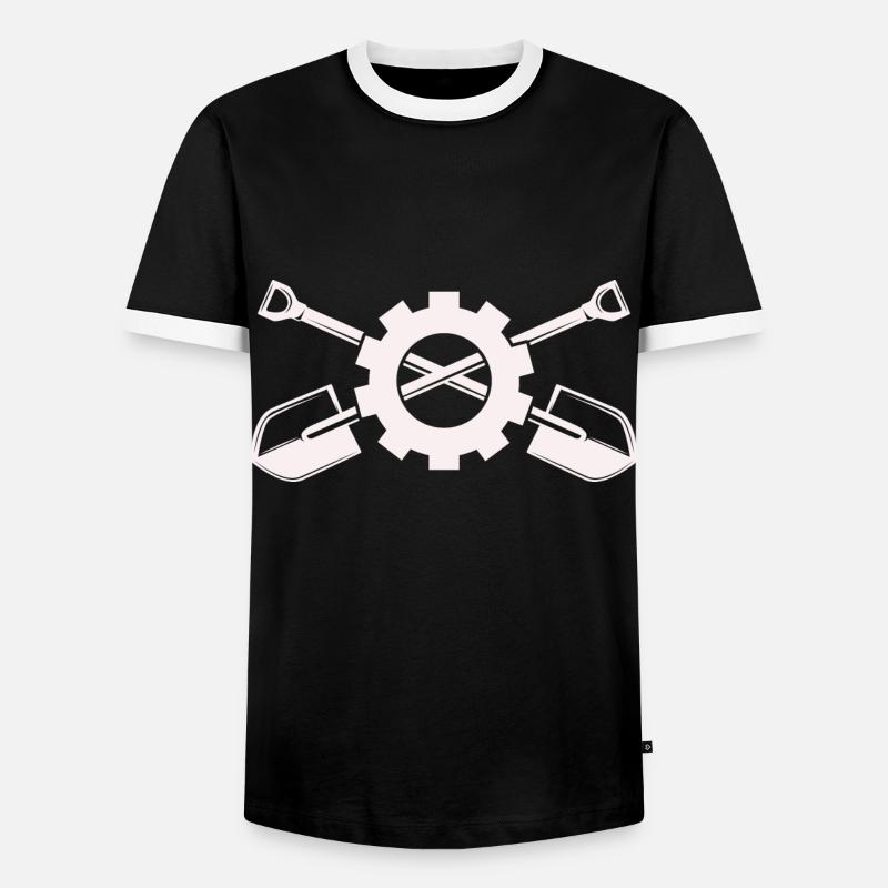 Shovel - Spade - Construction site - Men's Ringer Shirt - black/white