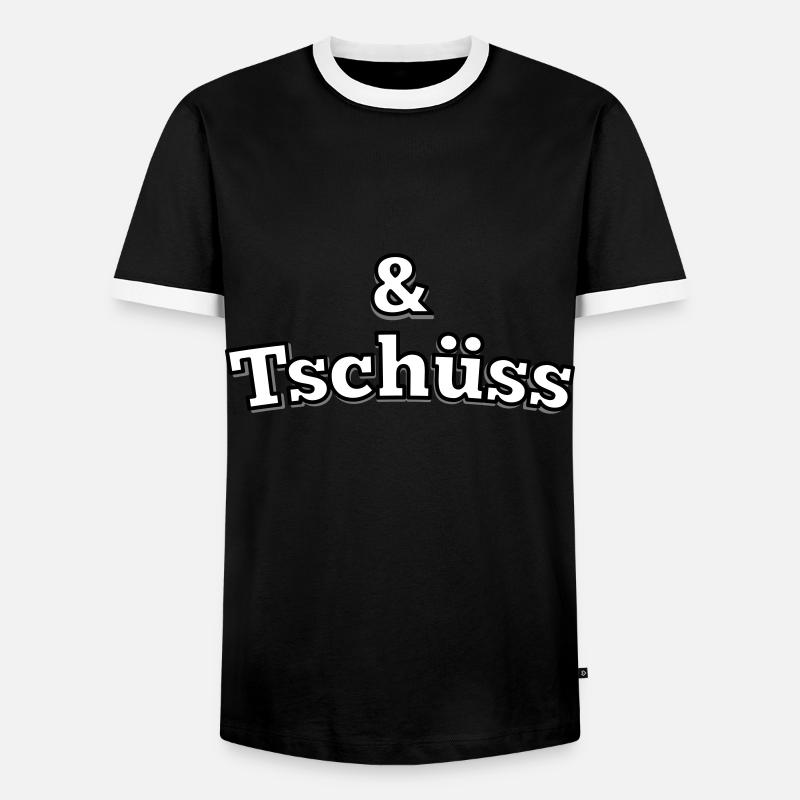 und Tschüss - Männer Kontrast-T-Shirt - Schwarz/Weiß