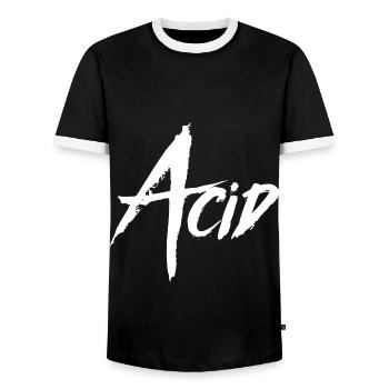 ACID - Männer Kontrast-T-Shirt - Schwarz/Weiß - Vorne - AI Model Female 172 light (172cm) & AI Model Male 178 light (178cm)