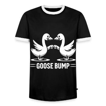 Goose Bump - Gänsefreundschaft - Männer Kontrast-T-Shirt - Schwarz/Weiß - Vorne - AI Model Female 172 light (172cm) & AI Model Male 178 light (178cm)