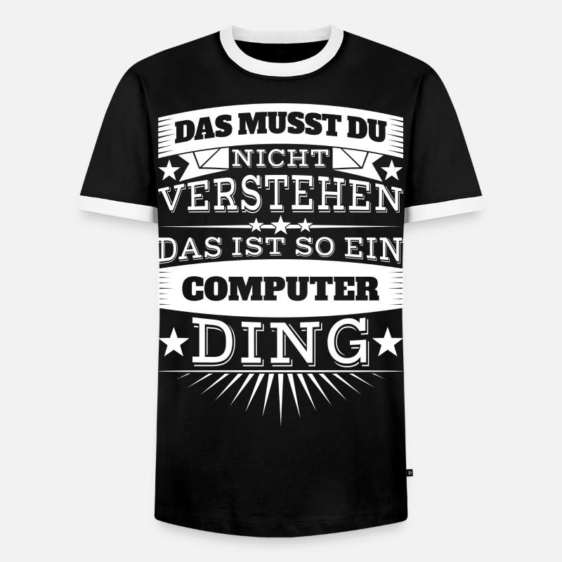 Computer - Männer Kontrast-T-Shirt - Schwarz/Weiß