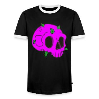Archéologie du crâne - T-shirt contrasté Homme - noir/blanc - Devant - AI Model Female 172 light (172cm) & AI Model Male 178 light (178cm)