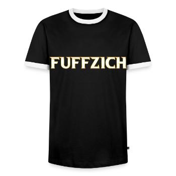 50. Geburtstag Fuffzich - Männer Kontrast-T-Shirt - Schwarz/Weiß - Vorne - AI Model Female 172 light (172cm) & AI Model Male 178 light (178cm)