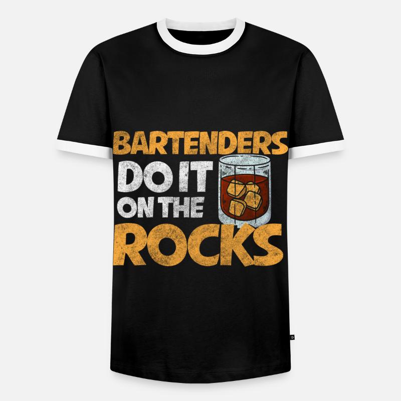 Bar Kellner Getränk Humor - Männer Kontrast-T-Shirt - Schwarz/Weiß