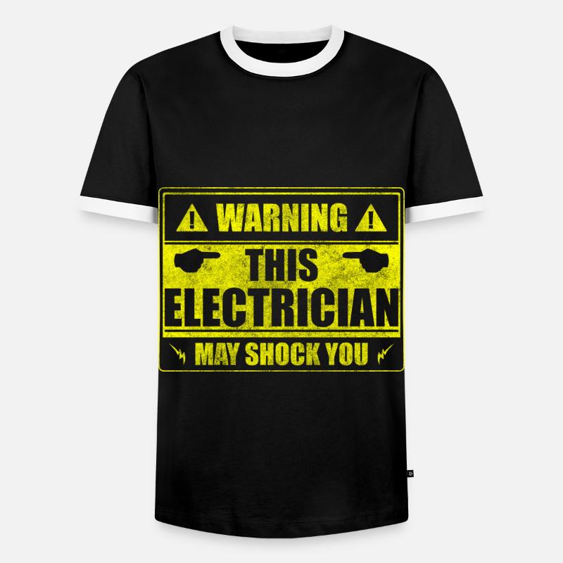 Elektrik Beruf Volt Blitz - Männer Kontrast-T-Shirt - Schwarz/Weiß