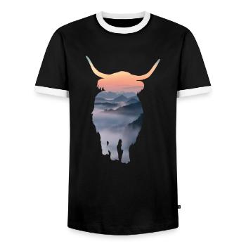 Agriculteur De hautes terres écossaise Cadeau - T-shirt contrasté Homme - noir/blanc - Devant - AI Model Female 172 light (172cm) & AI Model Male 178 light (178cm)