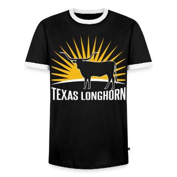 Rancher Cattle Rancher - Texas Longhorn - T-shirt contrasté Homme - noir/blanc - Devant - AI Model Female 172 light (172cm) & AI Model Male 178 light (178cm)
