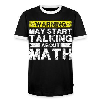 Warnung Kann Anfangen, Über Mathematik Zu Sprechen - Männer Kontrast-T-Shirt - Schwarz/Weiß - Vorne - AI Model Female 172 light (172cm) & AI Model Male 178 light (178cm)