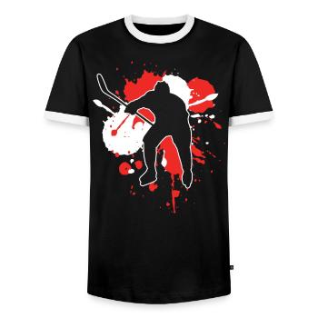 Drapeau autrichien Hockey - Hockey sur glace - T-shirt contrasté Homme - noir/blanc - Devant - AI Model Female 172 light (172cm) & AI Model Male 178 light (178cm)